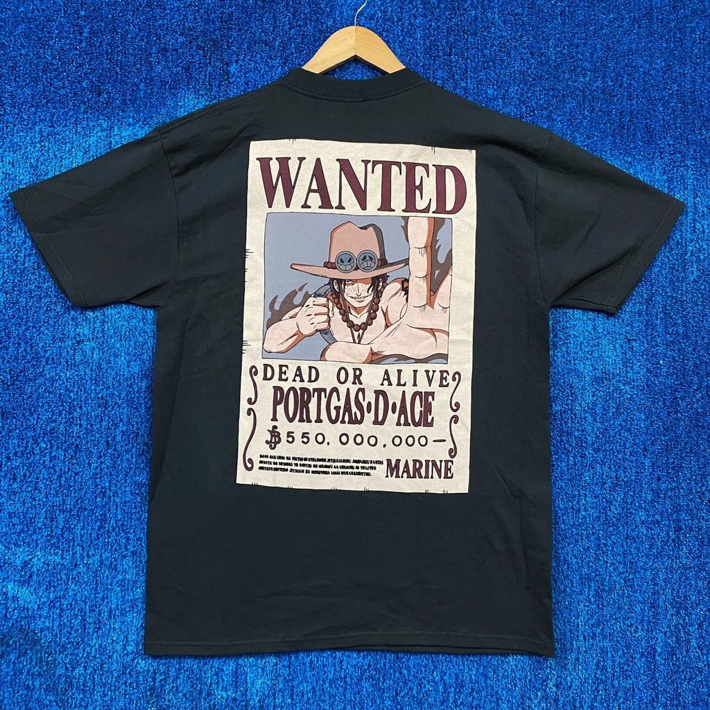 One Piece “Portgas D. Ace Wanted” Graphic Anime T-Shirt Size Large