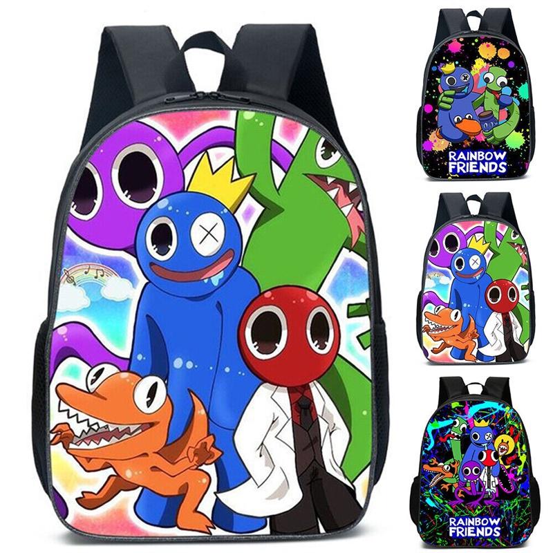 Красочный школьный рюкзак Roblox Rainbow Friends из дышащего нейлона