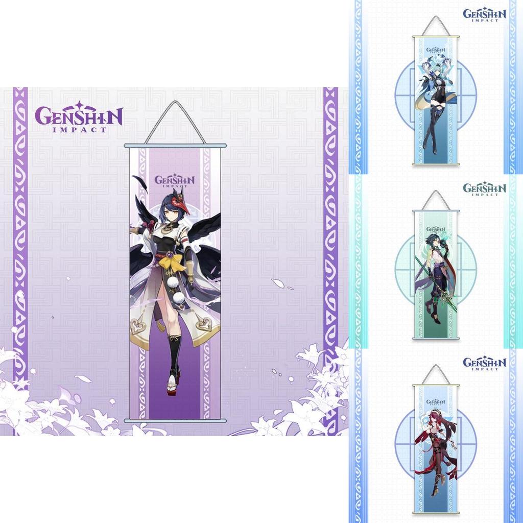 Подвесной плакат с изображением Гань Юй, Ху Тао, Кли и Венти для уникального декора комнаты