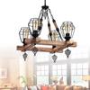 Деревянная люстра из 4 предметов с веревкой, роскошная подвесная лампа, люстра, висящая на потолке, освещение и украшение для домашнего офиса, гостиной