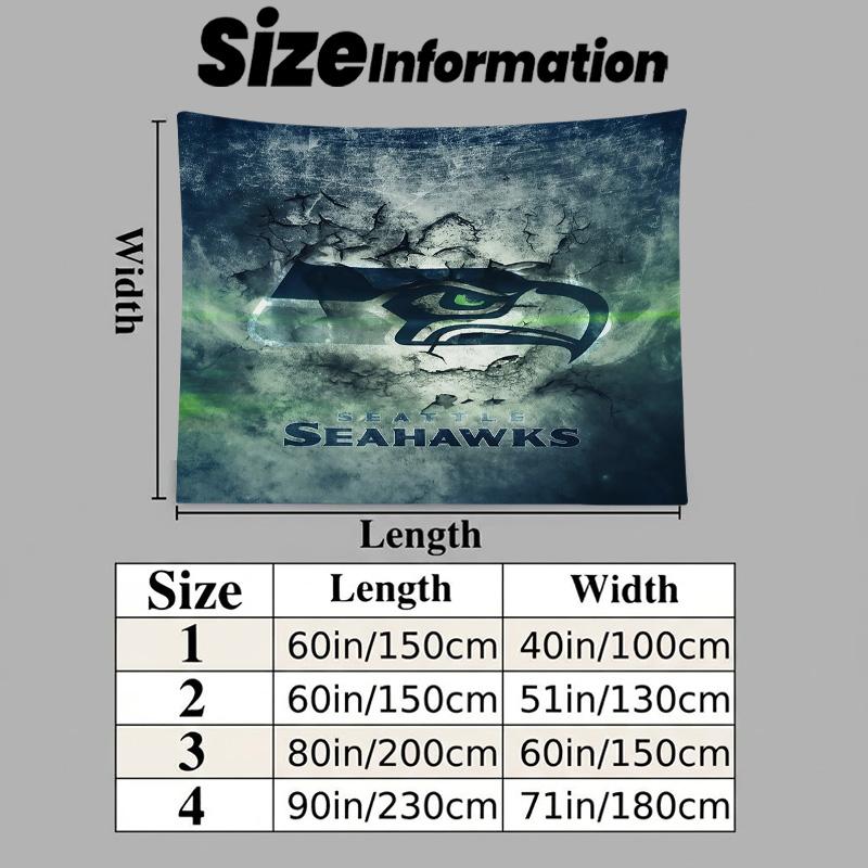 Seattle Seahawks Printed Tapestry – Wall Hanging for Bedrooms, Dorms, and Home Decor