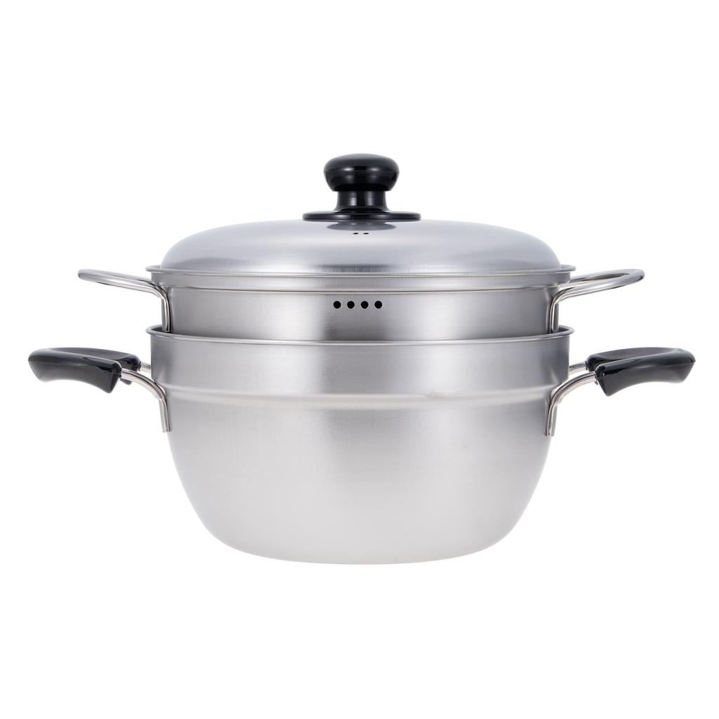 Wahei Freiz with Stainless designed to prevent boiling Tsubame-Sanjo Two-Tier Steamer, 23cm, Lid, Steel, IH/Gas Compatible, EM-010 (Steamer over)