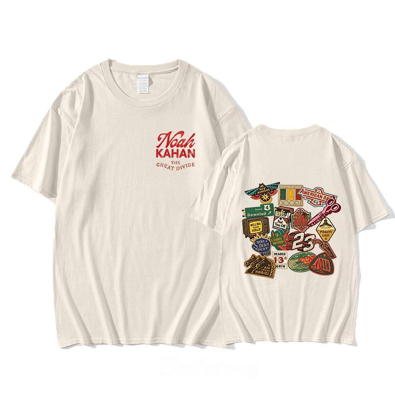 100% Хлопок Футболка Noah Kahan Streetwear Короткий Рукав Круглый Вырез Футболки Женские Мужские Повседневная Мода Графическая Печать Топы Лето
