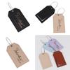 PU Leather Luggage Tag Luggage Labels Card Tag Boarding Travel Tag with Steel Loops for Suitcases Travel Bags