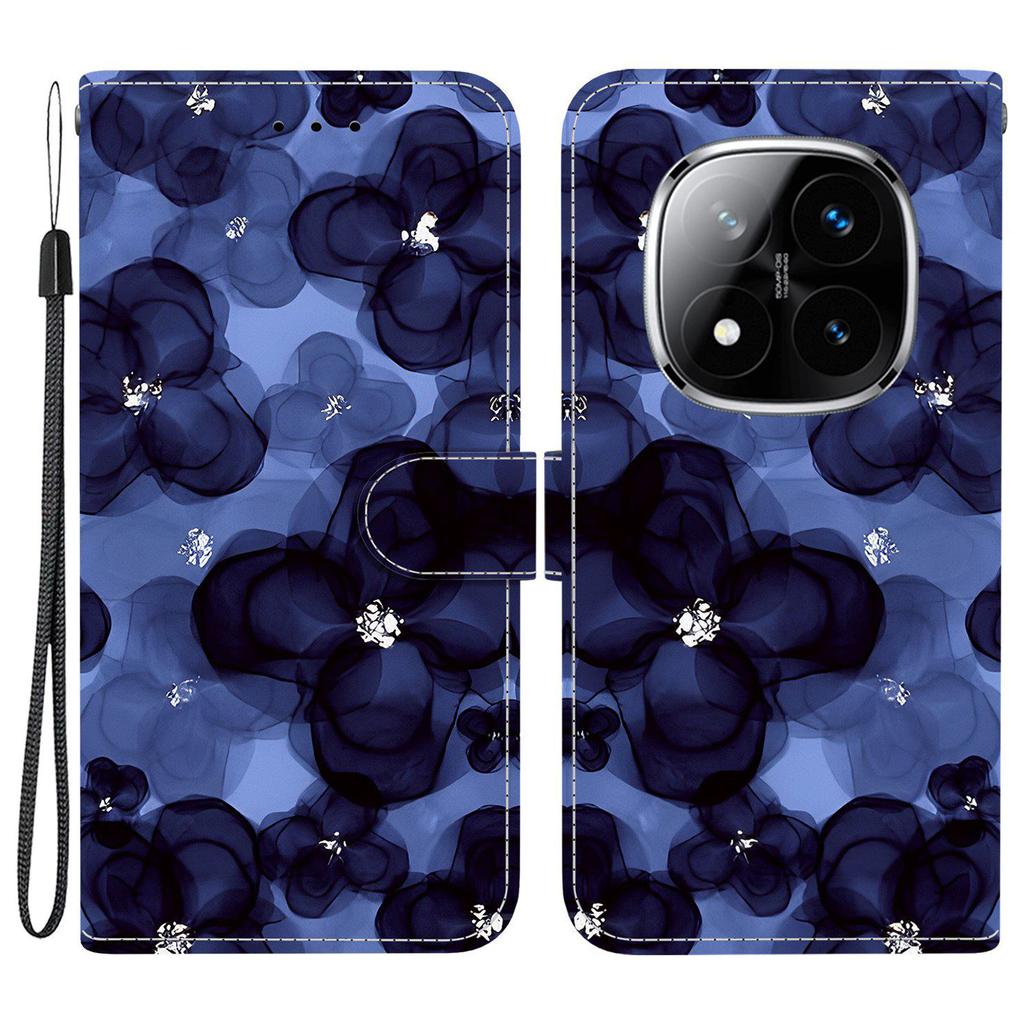 Чехол-кошелек для Xiaomi Poco X7 5G/Redmi Note 14 Pro 5G/Note 14 Pro+ 5G с принтом, кожаная подставка, чехол для телефона с ремешком