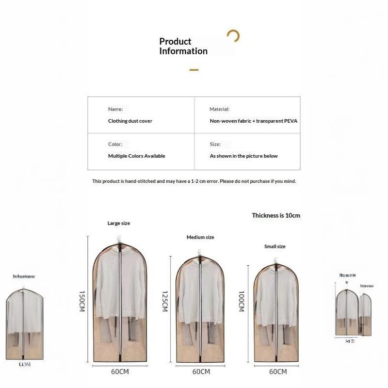 Thickened Suit Garment Dust Cover Foldable Clothes Organizer Bag for Household Wardrobe Storage