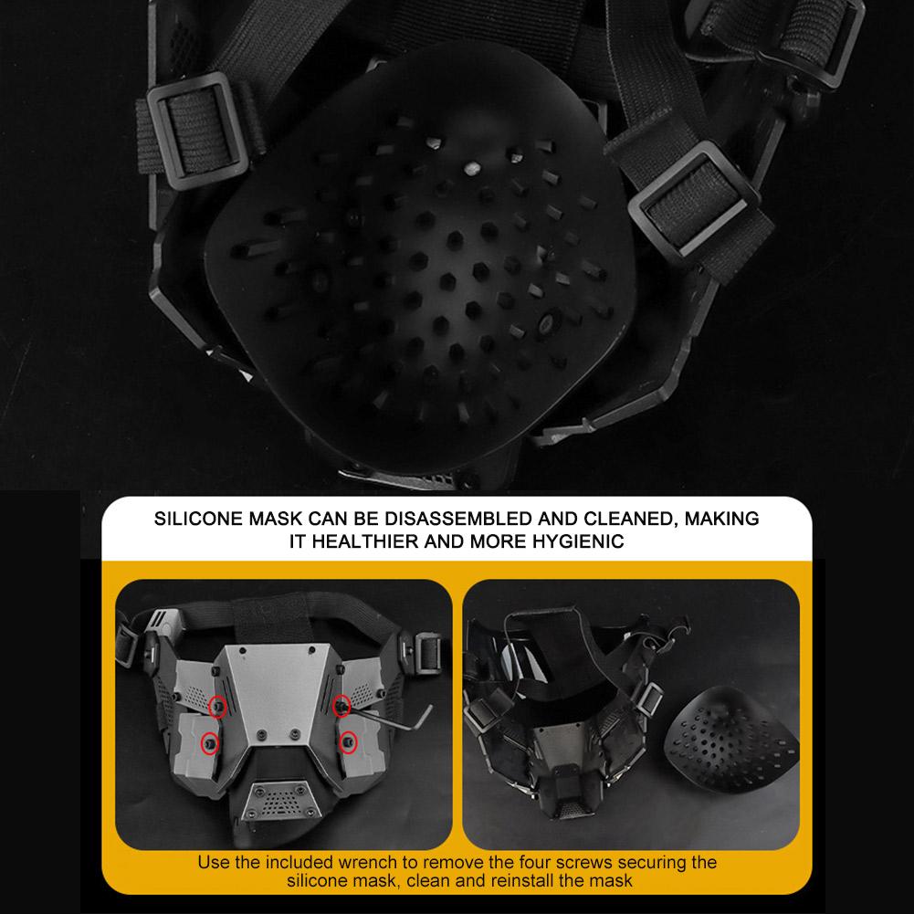 Маска Cyberpunk Tactical Commander, полнолицевая, противотуманная, пейнтбольная, двухсторонняя, съемная, защитное снаряжение для страйкбола и военных игр