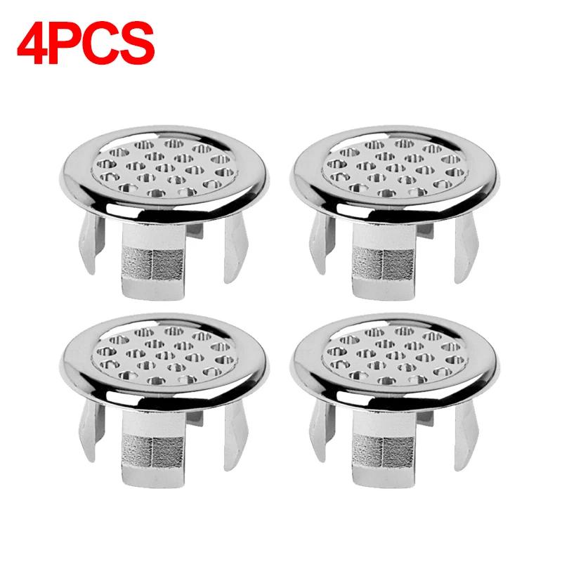 4/1Pc Wash Basin Sink Hole Overflow Ring Hollow Plug Kitchen Bathroom Insert Replacement Trim Bath Drain Cap Plastic Round Cover