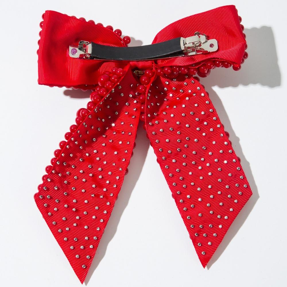 Fashion Pearl Bow Hair Clips Hair Jewelry Beads Bowknot Hairpin Bow Spring Clip Hair Accessories