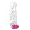 Textured Penis Sleeve with Transparent Vibrating Bullet