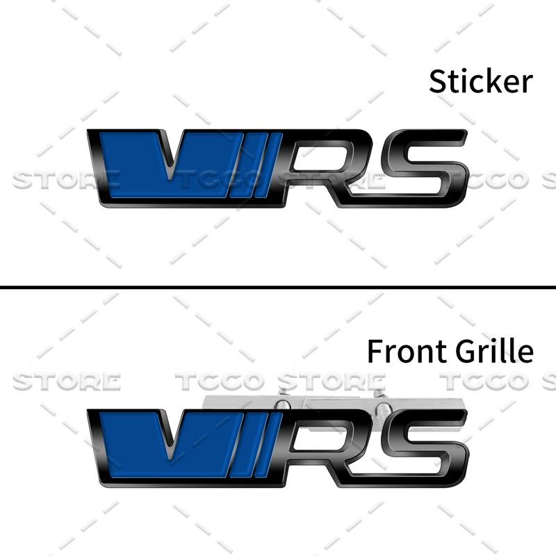 JBIW9 3D Chrome Metal Car Styling VRS Logo Front Grille Emblem Sticker For Skoda Octavia Fabia Rapid Superb Kodiaq Rear Trunk Decor