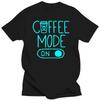 Новые модные летние футболки для мужчин, футболки с забавным принтом Coffee Mode on, футболки с коротким рукавом, футболки с ярким дизайном, топы