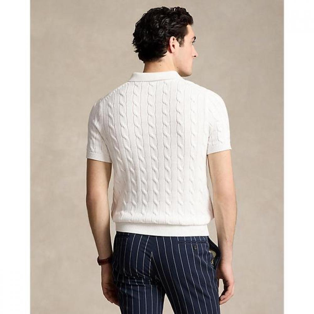 Polo Ralph Lauren Мужской свитер с косами и воротником-поло из хлопка Mnposwe1n820028100