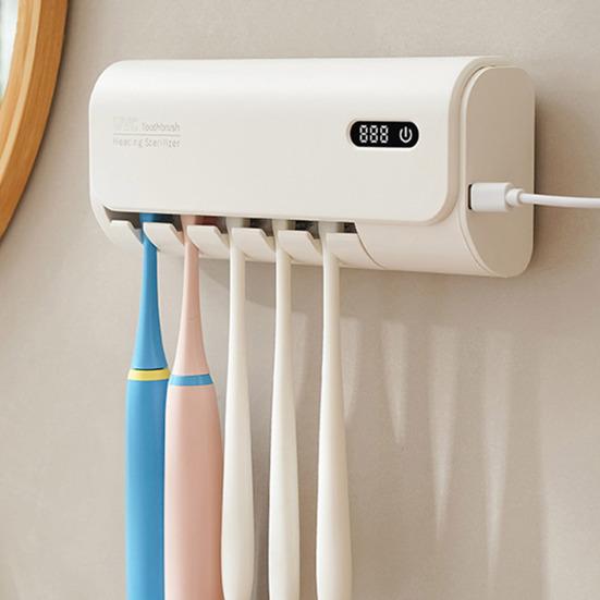 Держатель зубной щетки с двухдиапазонной УФ-стерилизацией, сенсорным управлением, цифровым дисплеем, перезаряжаемый самоклеящийся органайзер для зубных щеток