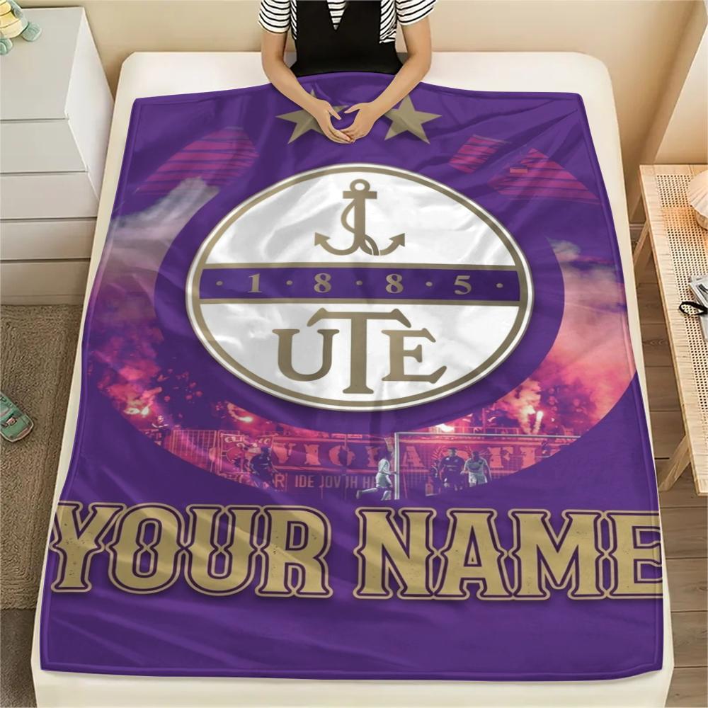1PC Custom Name Újpest FC Patterned Flannel Blanket Suitable For All Seasons for Home Decor Warmth and Comfort Gifts Holiday Present