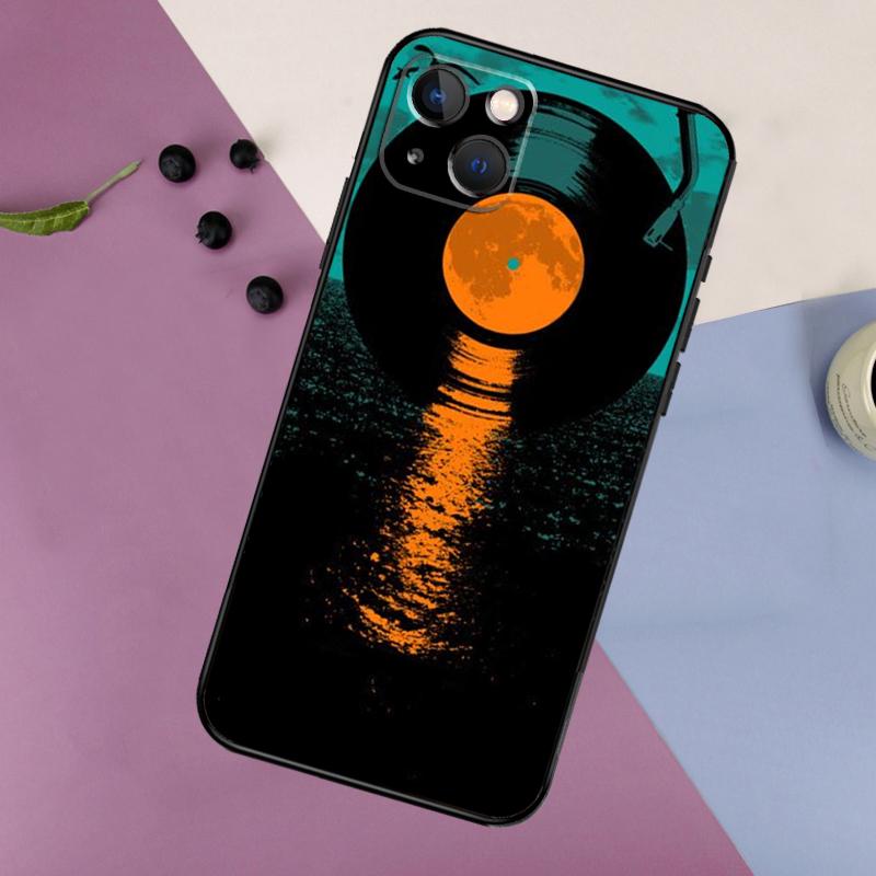 Vinyl Record Music Phone Case For iPhone 11 12 13 14 16 15 Pro Max Mini 7 8 Plus X XR XS Max Bumper Cases Cover