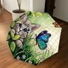1PC cat butterfly Umbrella-8-Rib Reinforced Portable Folding Travel Suitable for All Seasons Outdoor Daily Use Is an Ideal Choice -F379