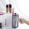 Black Acrylic Makeup Cotton Pad Organizer Box With Lid Desktop Storage Swabs Skincare Essentials