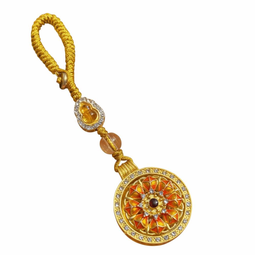 Metal Sunflower Keychain Rotatable Zodiac Key Ring Backpack Pendant New Year Pendant  Car Keychain