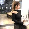 Women T-Shirt Off Shoulder Sexy Top Long Sleeve Lady Girl Crop Tops Summer Women Slim Clothing