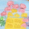 8Pcs Engineering Truck Cookie Cutter Plastic 3D Cartoon Pressable Biscuit Mold