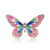 Alloy Rhinestone Butterfly Brooch Rhinestone Drop Oil Metal Clothing All -Match European And American Rhinestone Brooch