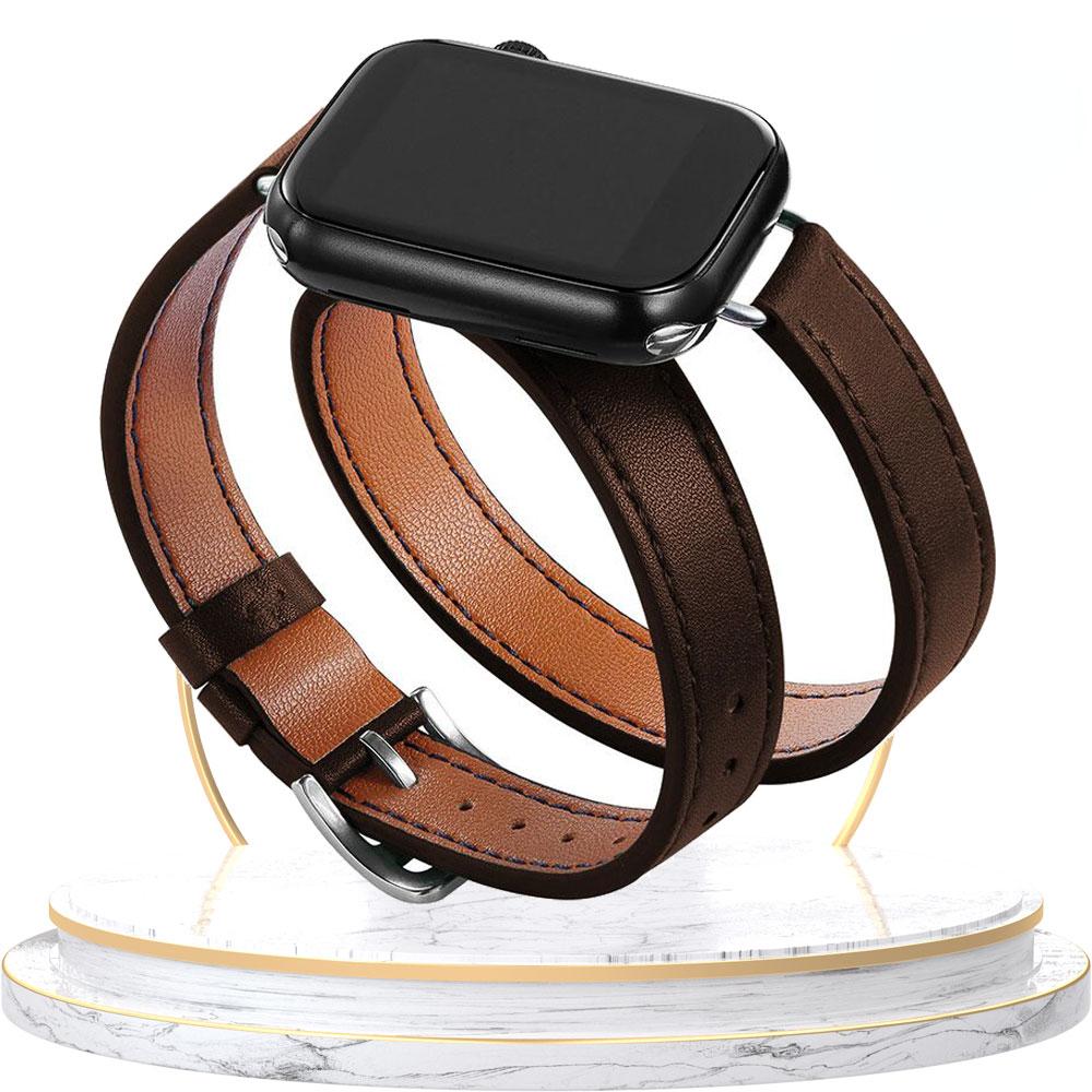 Кожаный ремешок Double Tour для Apple Watch ultra band 49мм 45мм 42мм 44мм Серия 8 7 6 Se 5 4 3 2 Iwatch 6 38мм 40мм Correa 41мм