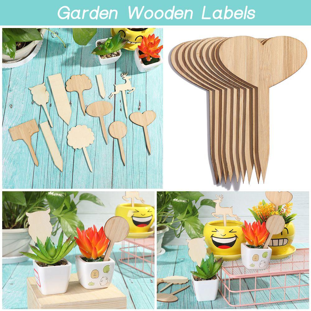 Nursery Pots Plant Markers Planting Tags Garden Wooden Labels Bonsai Ornament Bamboo Crafts
