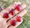 Garnet Gemstone 925 Sterling Silver Plated 5 Pcs Bezel Pendant BEZ-42