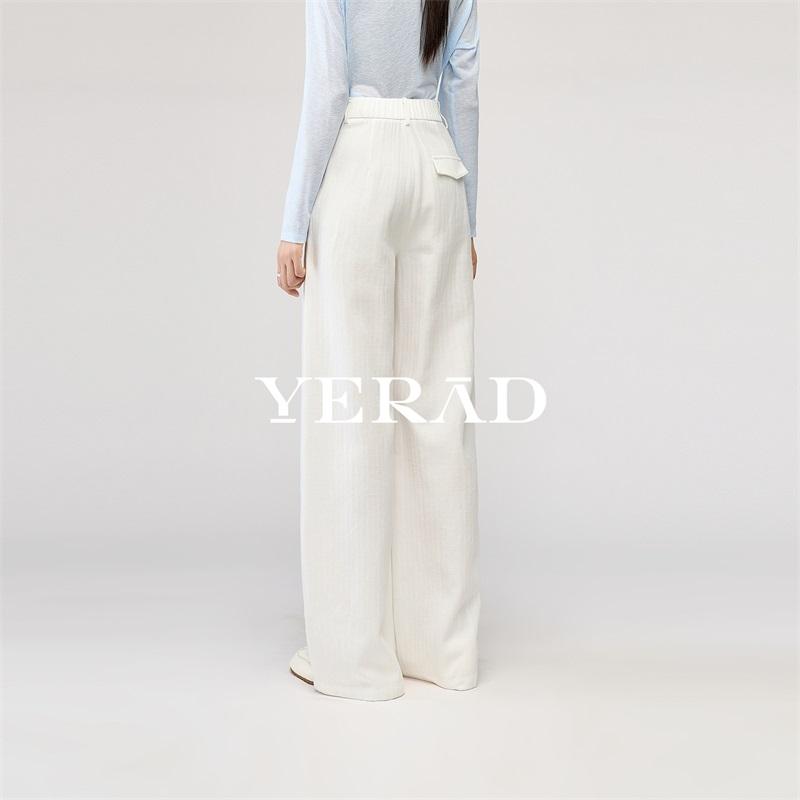 Lyocell cotton wide leg pants women's casual pants loose Tencel floor length straight leg pants