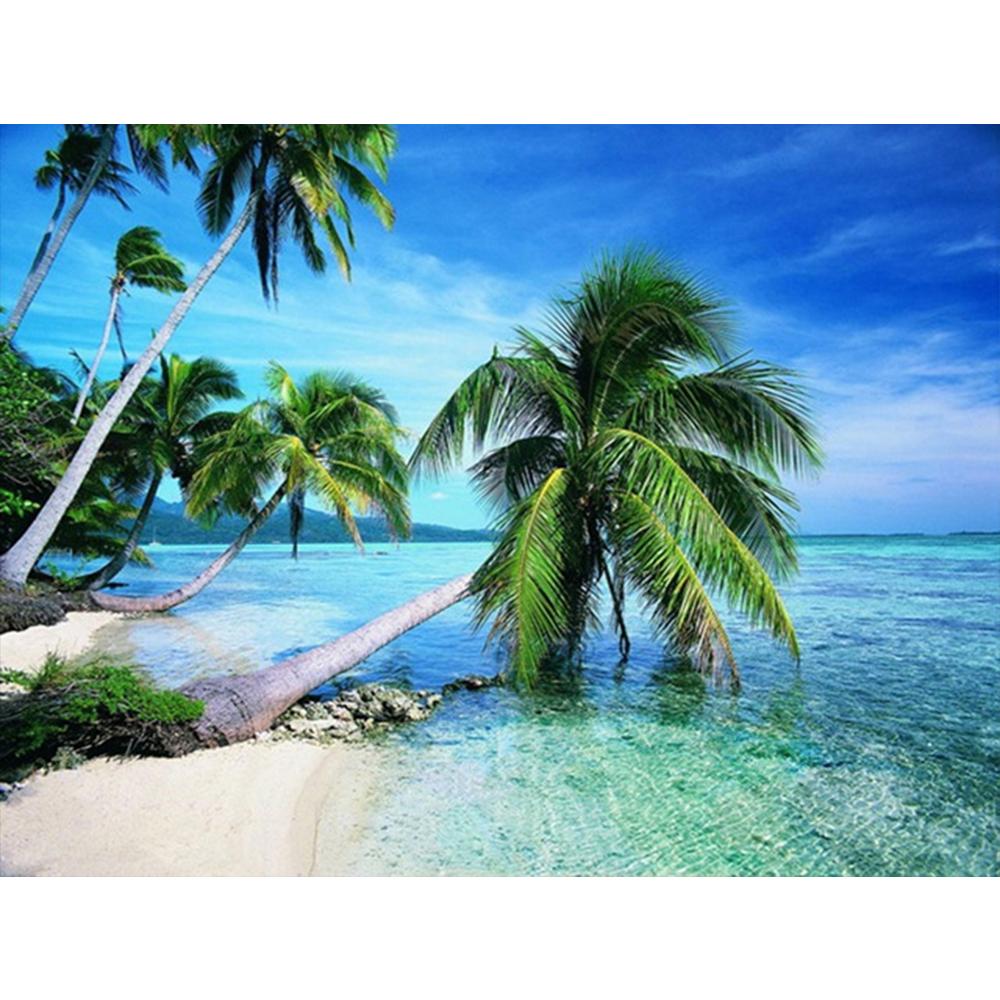 5D наборы для алмазной живописи приморская Алмазная вышивка пейзаж мозаика картина кокосовая пальма искусство украшение дома