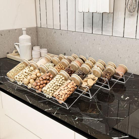 4 шт. прозрачный акриловый ящик для специй органайзер расширяемый дизайн банки для приправ ящики вставка кухонная столешница подставка для специй лоток