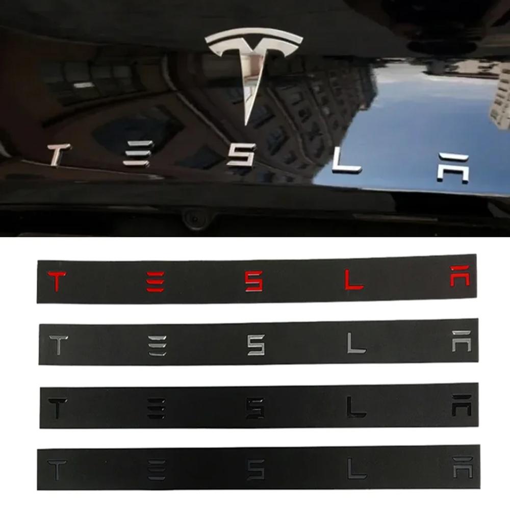 JDFN3 Metal Car Front Hood Rear Trunk Badge Sticker Decoration for Tesla Model 3 S X Y Roadster Auto Emblem Exterior Decal Accessories