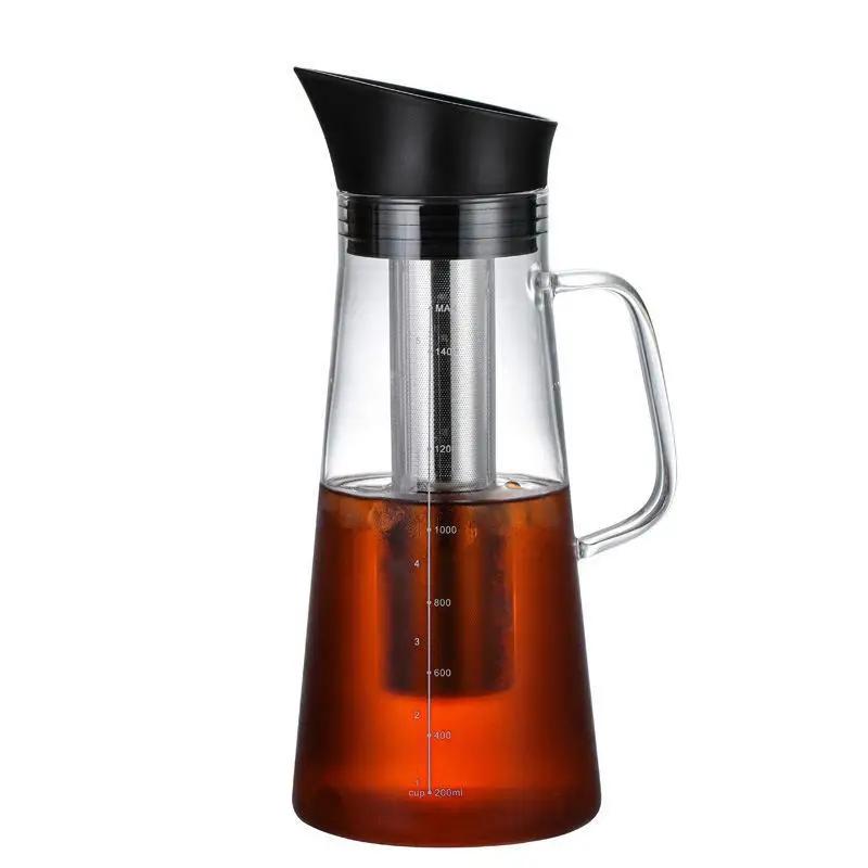 Cold Brew Coffee Pot Set 1.5L Coffee Maker Dual Use Filter Coffee Tea Pot Espresso Ice Drip Maker Glass Pots Reusable Detachable