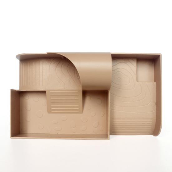 Платформа для купания черепах с корытом для еды. Лестница для подъема. Домик. Пандус для черепахи.