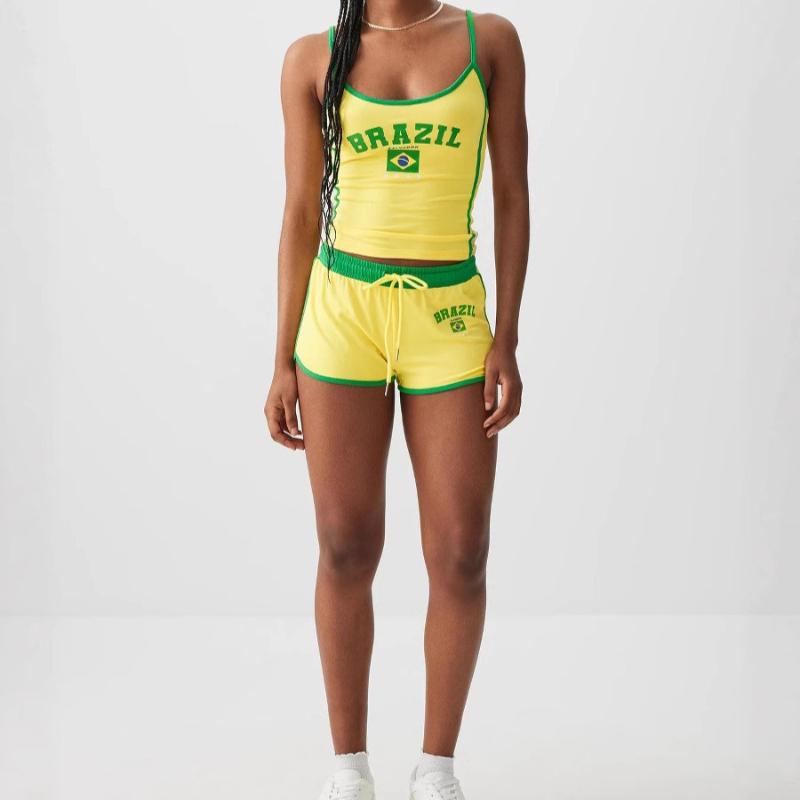 Женские летние шорты Y2K облегающего кроя в уличном стиле с принтом букв, сексуальные