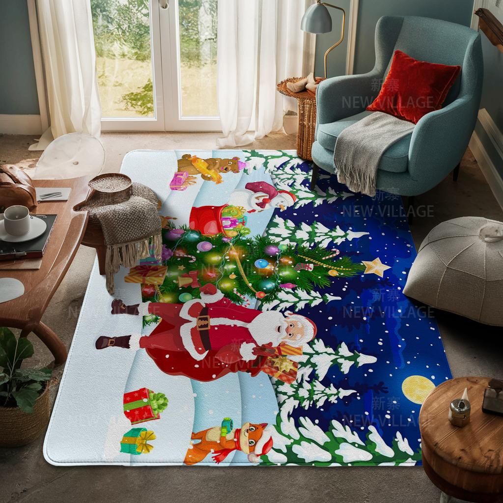 Ковер у входа в дом Домашний коврик у двери Гостиная Ванная Комната Ноги ванная комната Нескользящие коврики с водопоглощением для ванной Счастливого Рождества зима