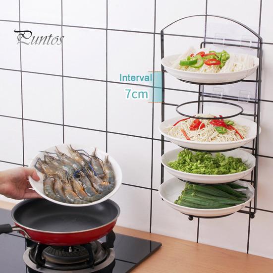 Dish Storage Rack Multi-Layer Design Large Capacity Rustproof Corrosion Resistant Kitchen Countertop Storage Holder Food Preparation Rack