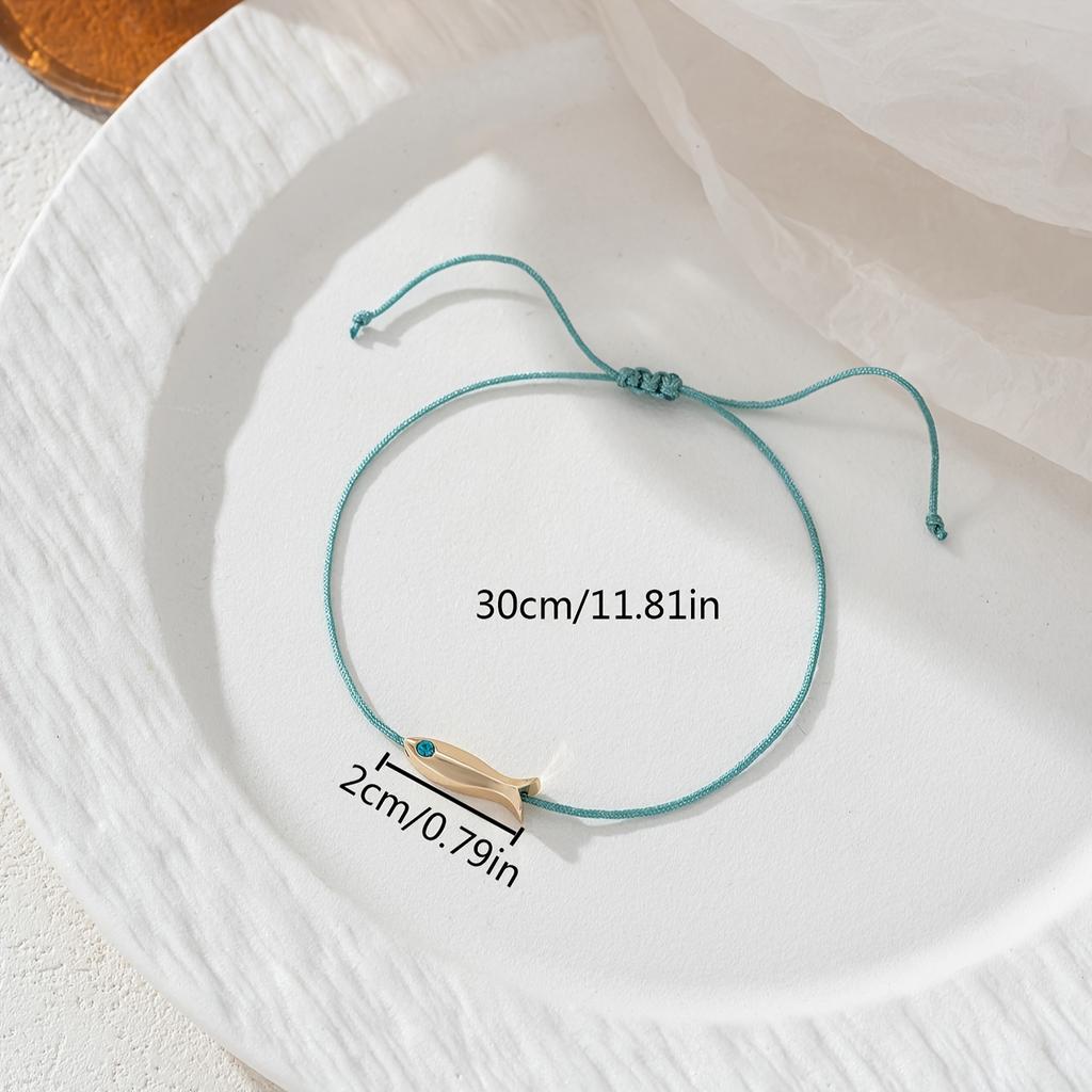 Женский изящный регулируемый браслет на щиколотку с подвеской в виде рыбки, повседневный аксессуар для пляжного отдыха, минималистский стиль, модные украшения