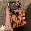 Закат Кокосовой Рощи Пейзаж Жесткий Чехол для Телефона Для iPhone 15 14 13 12 11 Pro Max XS Max XR X 7 8 Plus SE 22 Защита Объектива Чехол