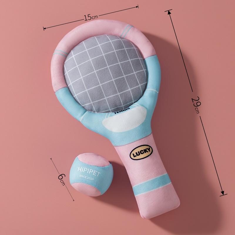 Новый набор игрушек для тенниса для собак, звуковая бумага, звуковая ракетка, плюшевые моляры, для сопровождения товаров для домашних животных оптом