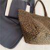 Vintage Leopard Shoulder Bag Women's Canvas Bag Large Capacity Tote Bag
