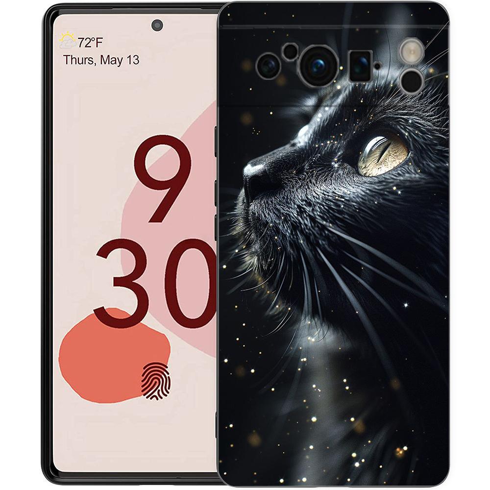 Черный кот Чехол для телефона Google Pixel 9 8 7 6 Pro XL 8A 6A 7A 5G Мягкий ударопрочный ТПУ Черный чехол Fundas