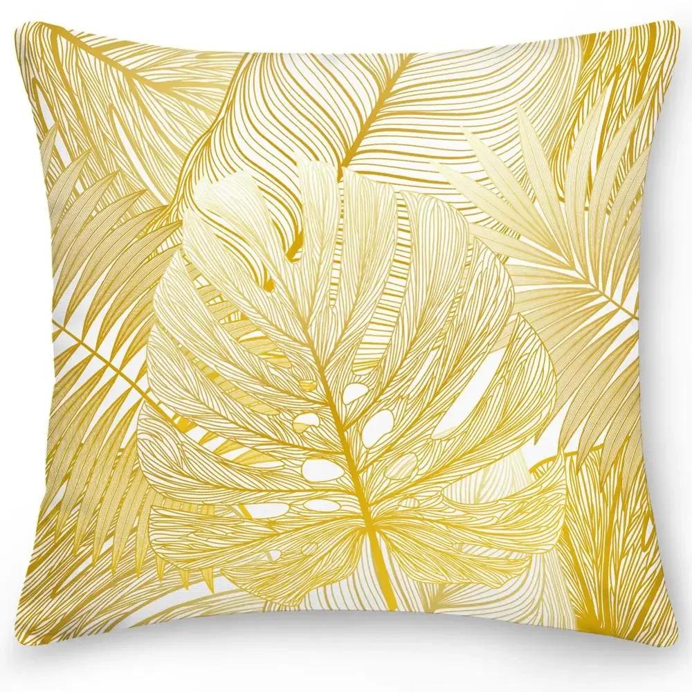 Home Decor Exotic Leaf Feather Patterned Pillow Covers Pattern Cushion Cover Suitable for Sofa Bedroom Car Pillow Cover