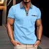 Summer Men's Short Sleeve Lapel Chintz Fake Pocket Casual Polo Shirt