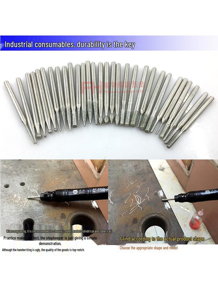 Алмазный сплав 3мм хвостовик шлифовальная и ремонтная головка - форма капли воды для формовки, резьбы по нефриту и удаления заусенцев.