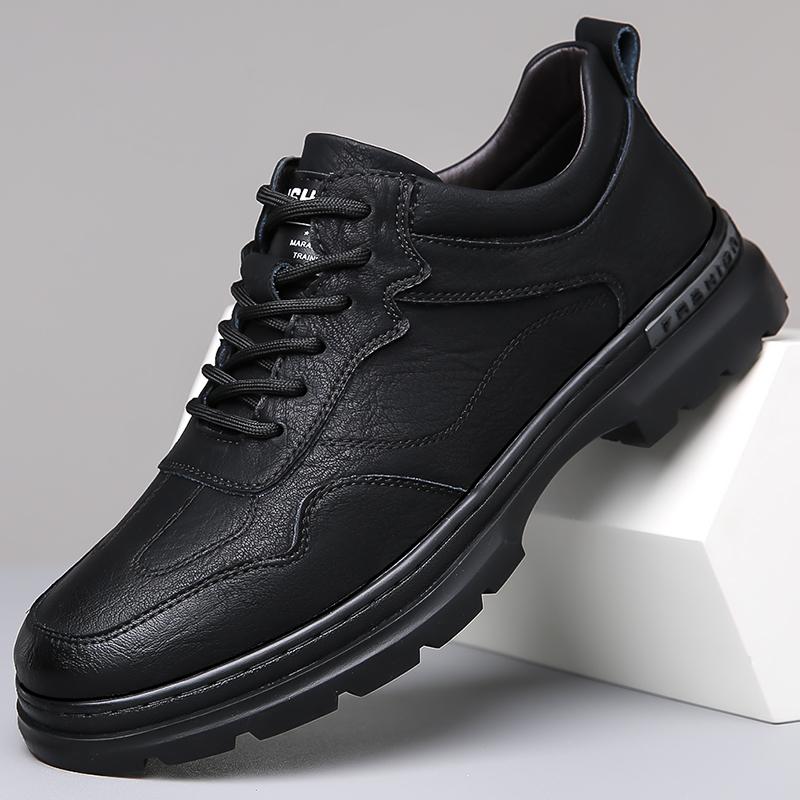 Fashion Leather Men's Casual Shoes Handmade Designer Sneakers Versatile Leisure Walk Shoes New Trend Men's Oxford Shoes Treking