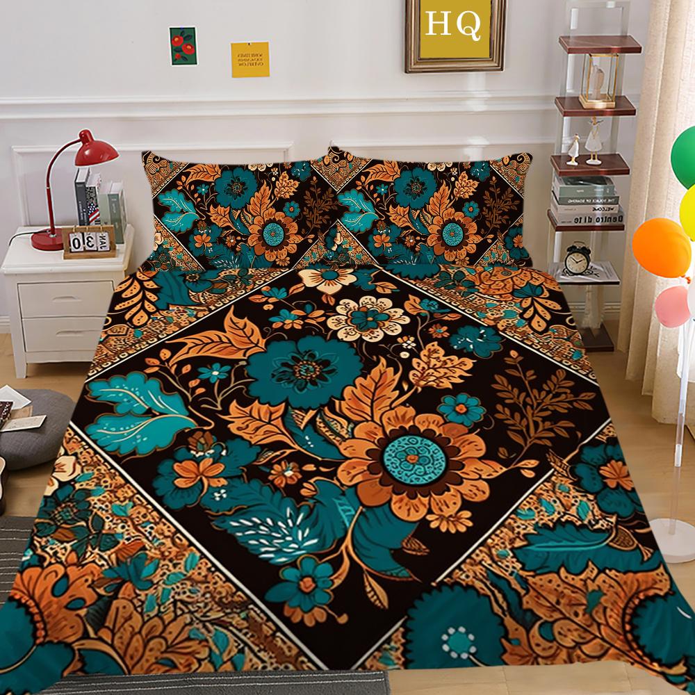 3D Роскошный женский пододеяльник с цветочным принтом, комплект королевского размера для спальни, декор из полиэстера, домашнее постельное белье