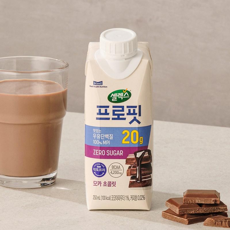 Selex Профит Молочный Протеиновый Напиток Смесь RTD Мокко Шоколад, 250мл, 18 штук