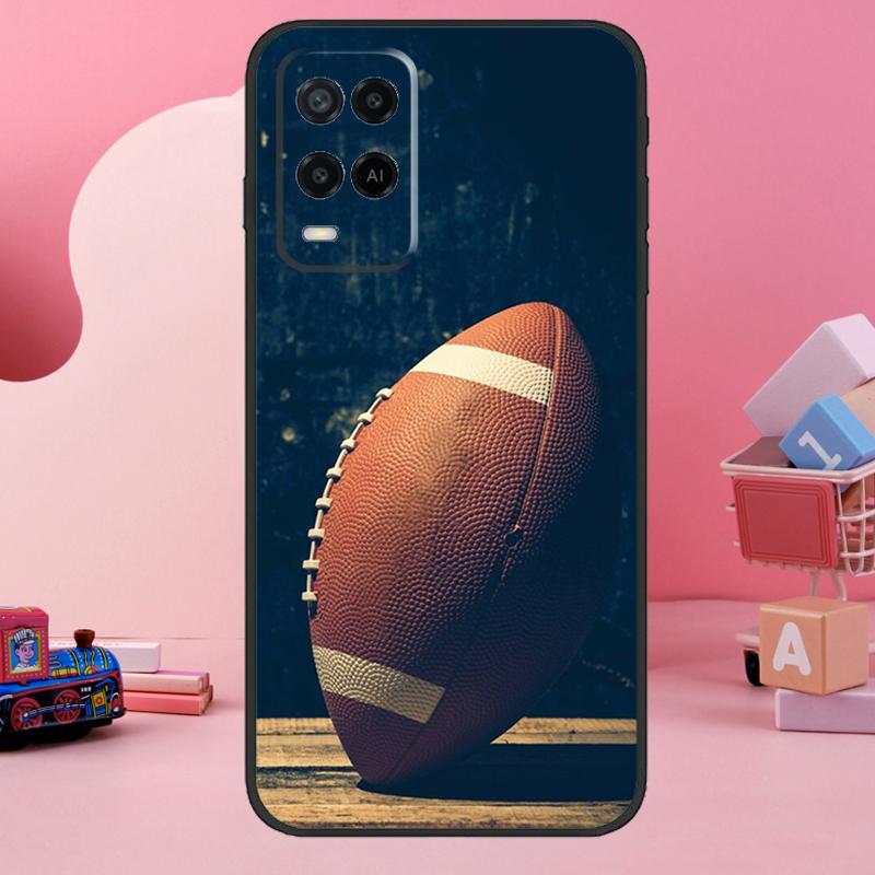 Спортивный чехол для американского футбола для Oppo A18 A38 A58 A78 A98 A74 A54 A94 A80 A60 A40 A96 A76 A16 A15 A17 A57 A77 A5 Pro